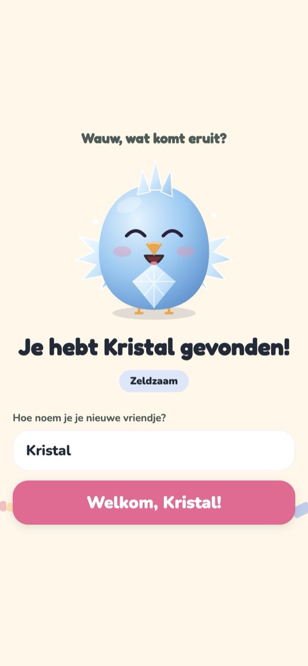 Een nieuw diertje komt uit het ei